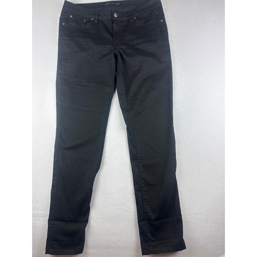 Prana Womens Black Organic Cotton Blend Slim Straight Leg Pants Size 12 31